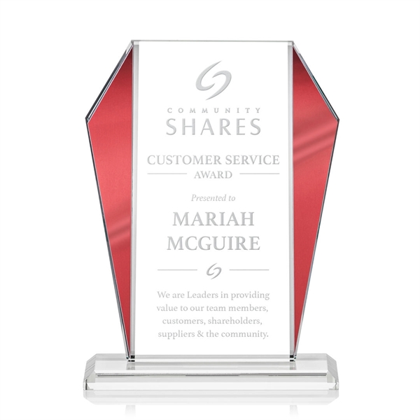 The Newbury Starfire Crystal Award features elegant Red Metallic accents... from ASI 84592 St Regis Group / St Regis