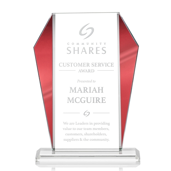 The Newbury Starfire Crystal Award features elegant Red Metallic accents... from ASI 84592 St Regis Group / St Regis