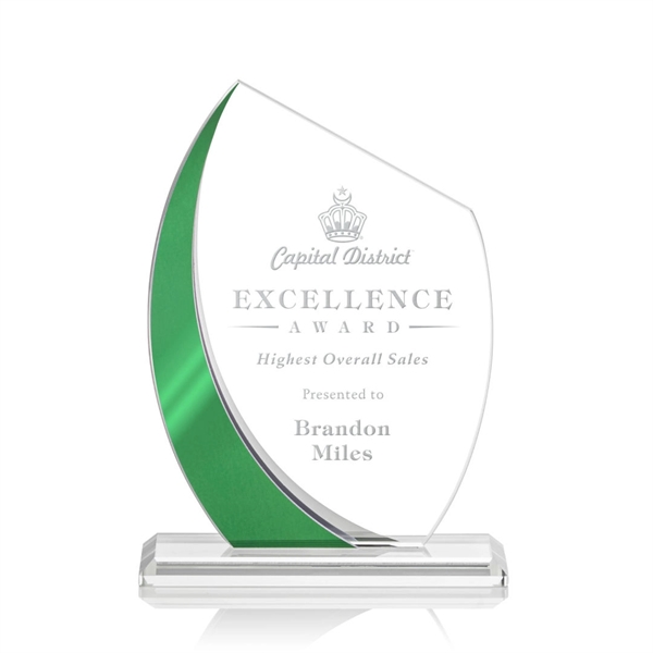 The Wadebridge Starfire Crystal Award features an elegant Green Metallic accent... from ASI 84592 St Regis Group / St Regis