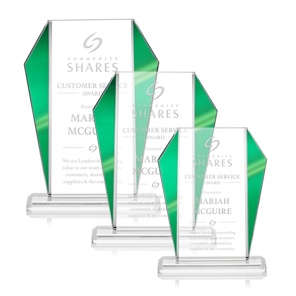 The Newbury Starfire Crystal Award features elegant Green Metallic accents... from ASI 84592 St Regis Group / St Regis