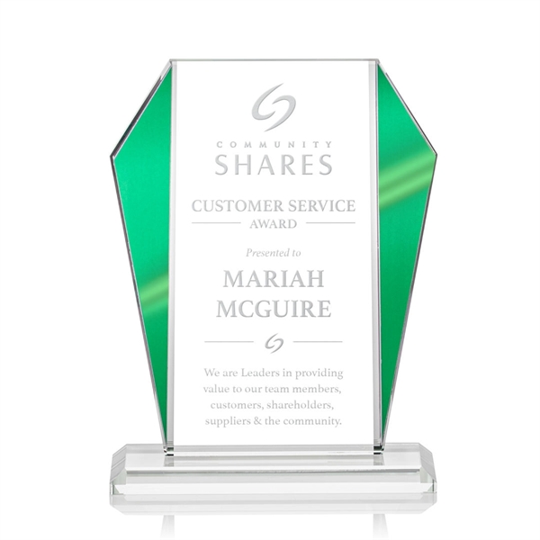 The Newbury Starfire Crystal Award features elegant Green Metallic accents... from ASI 84592 St Regis Group / St Regis