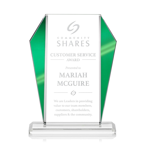 The Newbury Starfire Crystal Award features elegant Green Metallic accents... from ASI 84592 St Regis Group / St Regis