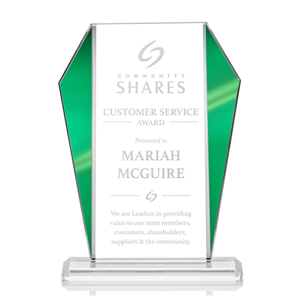 The Newbury Starfire Crystal Award features elegant Green Metallic accents... from ASI 84592 St Regis Group / St Regis