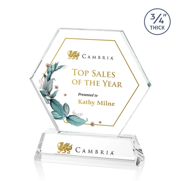 The Ralston Optical Crystal VividPrint™ Award on a tall tapered optical... from ASI 84592 St Regis Group / St Regis