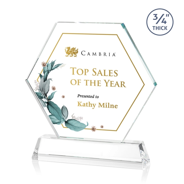 The Ralston Optical Crystal VividPrint™ Award on a tall tapered optical... from ASI 84592 St Regis Group / St Regis