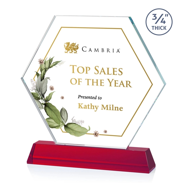 The Ralston Optical Crystal VividPrint™ Award on a tall tapered optical... from ASI 84592 St Regis Group / St Regis