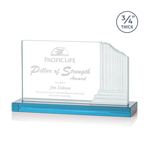 3/4-inch thick Starfire award with frosted etched pillar on a Sky... from ASI 84592 St Regis Group / St Regis