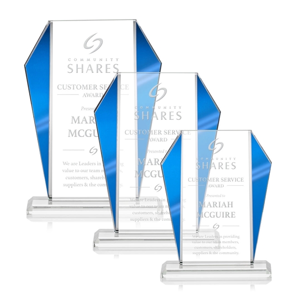 The Newbury Starfire Crystal Award features elegant Blue Metallic accents... from ASI 84592 St Regis Group / St Regis
