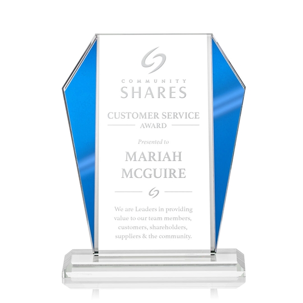The Newbury Starfire Crystal Award features elegant Blue Metallic accents... from ASI 84592 St Regis Group / St Regis