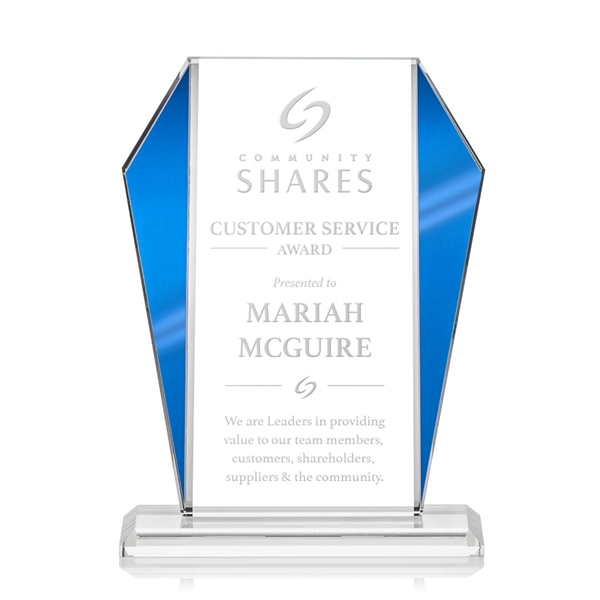 The Newbury Starfire Crystal Award features elegant Blue Metallic accents... from ASI 84592 St Regis Group / St Regis