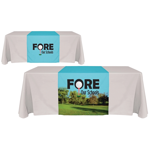 30" x 90" full color display polyester table runner drapes over... from ASI 80228 Quinn