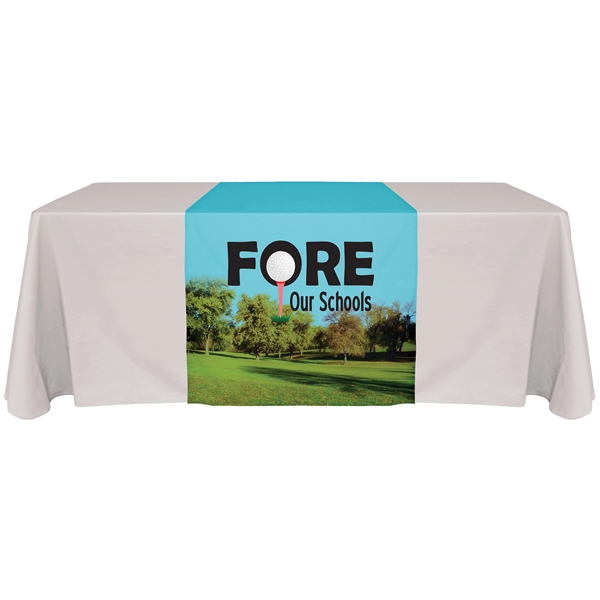30" x 90" full color display polyester table runner drapes over... from ASI 80228 Quinn