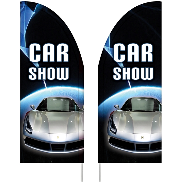 3' x 8' Custom Double Sided half drop flag made of... from ASI 80228 Quinn