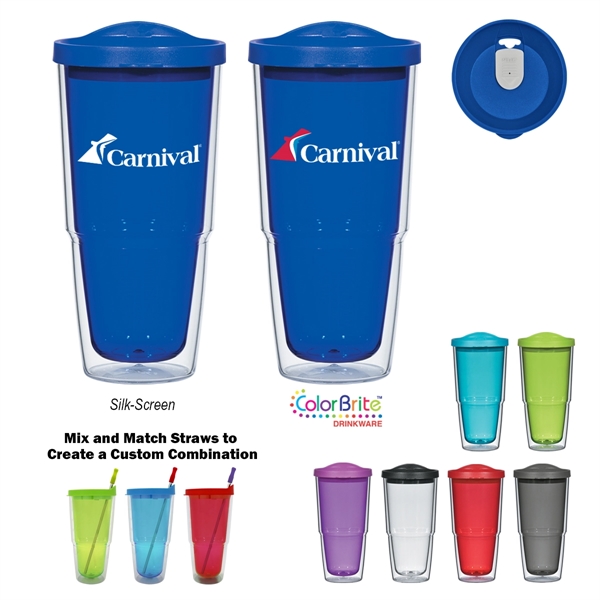 24 Oz. Biggie Tumbler With Lid. Double Wall Construction For Insulation... from ASI 61125 Hit Promotional Products / Hit®