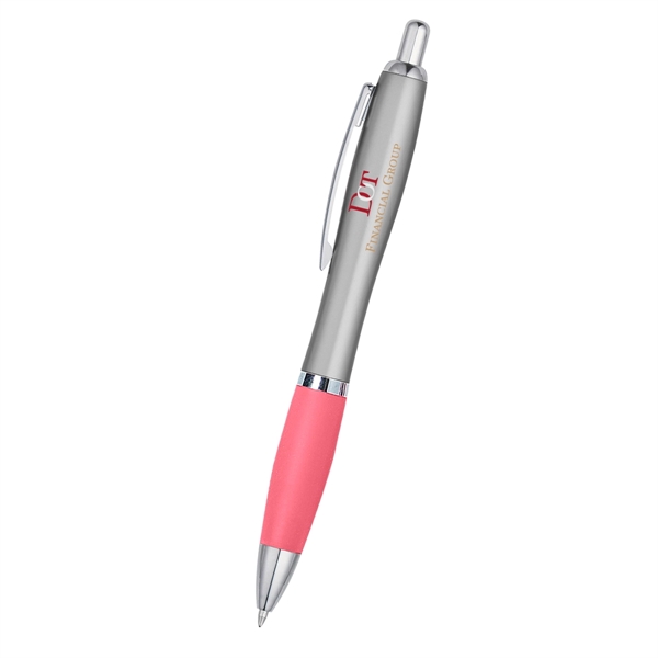 Ballpoint pen with plunger action and rubberized grip.... from ASI 61125 Hit Promotional Products / Hit®