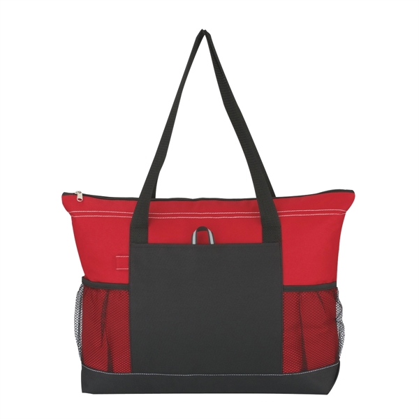 Voyager Tote.  Made Of 600 Denier Polyester.  Top Zippered... from ASI 61125 Hit Promotional Products / Hit®
