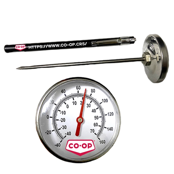 A great 6" soil thermometer in both Celsius and Fahrenheit.... from ASI 76797 Pelican Graphics / Pelican Lures