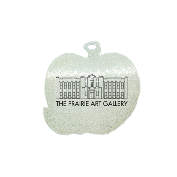 Powder coated double-sided APPLE metal ornament with glittery finish.... from ASI 76797 Pelican Graphics / Pelican Lures