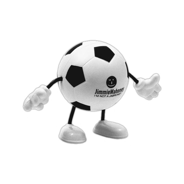 Soccer Ball - Shaped stick figure stress reliever with arms and... from ASI 36730 Ariel Premium Supply Inc