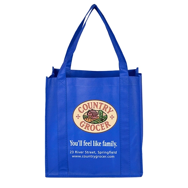 Non-woven polypropylene grocery tote bag with 20" handles, 8" gusset and... from ASI 62660 Innovation Line