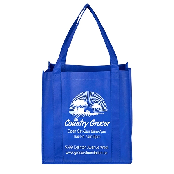 Non-woven polypropylene grocery tote bag with 20" handles, 8" gusset and... from ASI 62660 Innovation Line