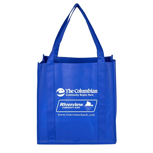 Non-woven polypropylene grocery tote bag with 20" handles, 8" gusset and... from ASI 62660 Innovation Line