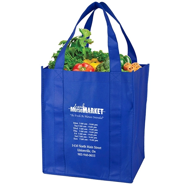 13" x 15" x 10" 80GSM non-woven PP reusable stitched grocery... from ASI 62660 Innovation Line