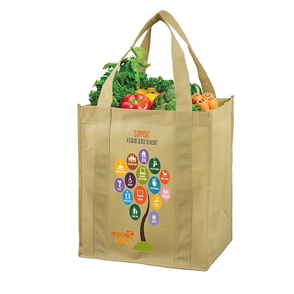 13" x 15" x 10" 80GSM non-woven PP reusable stitched grocery... from ASI 62660 Innovation Line