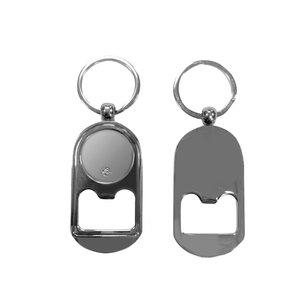 Rounded metal bottle opener with split keyring attachment plus epoxy doming... from ASI 37218 Athena Promo (tm)