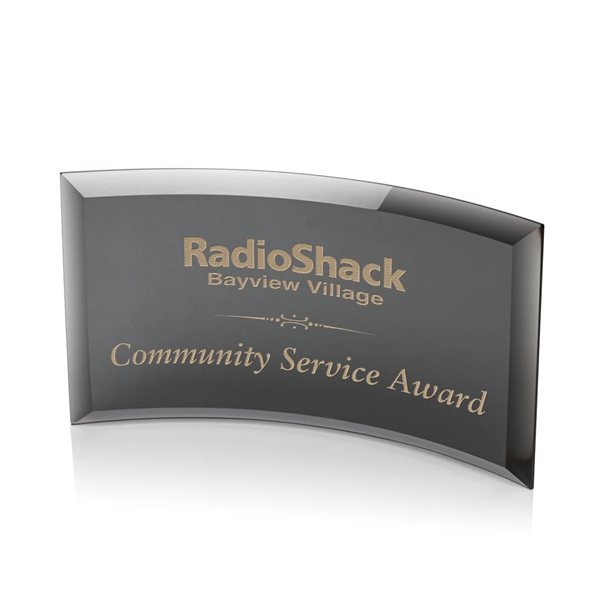 Black curved self standing award with beveled edges.... from ASI 84592 St Regis Group / St Regis