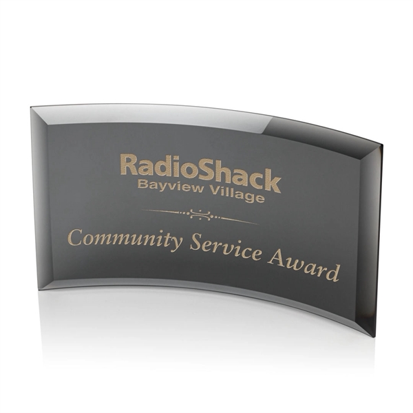 Black curved self standing award with beveled edges.... from ASI 84592 St Regis Group / St Regis