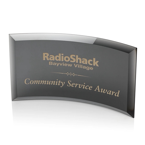 Black curved self standing award with beveled edges.... from ASI 84592 St Regis Group / St Regis