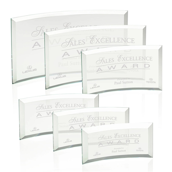 Jade 3/8-inch thick curved award with beveled edges.... from ASI 84592 St Regis Group / St Regis