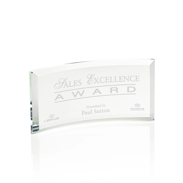 Starfire curved free standing award with beveled edges.... from ASI 84592 St Regis Group / St Regis