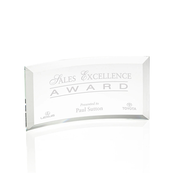 Starfire curved free standing award with beveled edges.... from ASI 84592 St Regis Group / St Regis