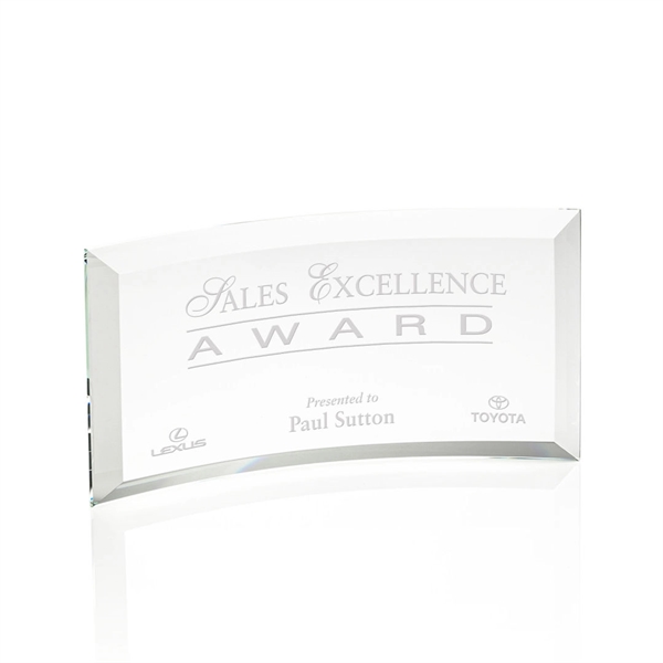 Starfire curved free standing award with beveled edges.... from ASI 84592 St Regis Group / St Regis