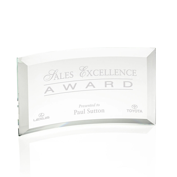 Starfire curved free standing award with beveled edges.... from ASI 84592 St Regis Group / St Regis