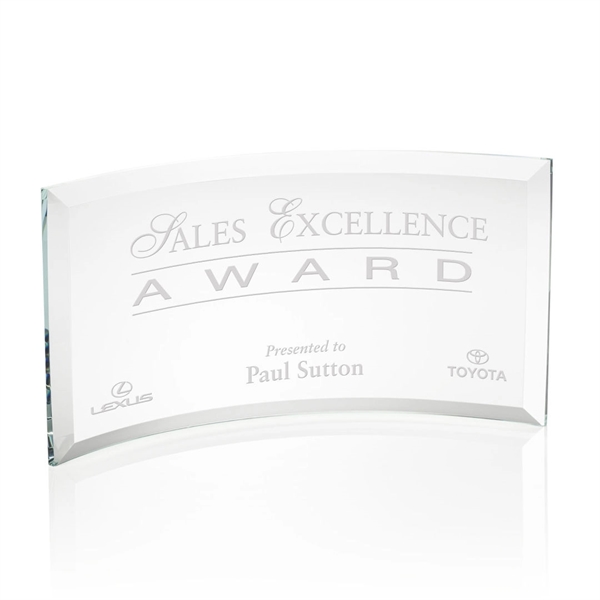 Starfire curved free standing award with beveled edges.... from ASI 84592 St Regis Group / St Regis