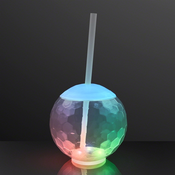 LED Disco Ball Tumbler Cup, Deluxe Light Base; Blank & Imprinted... from ASI 34194 ALightPromos