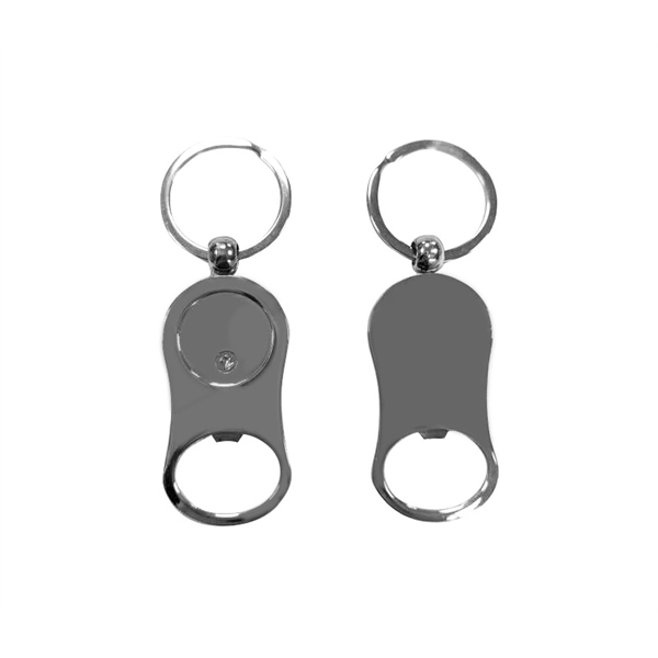 Bottle opener keychain with epoxy doming on 1 side and shipping... from ASI 37218 Athena Promo (tm)