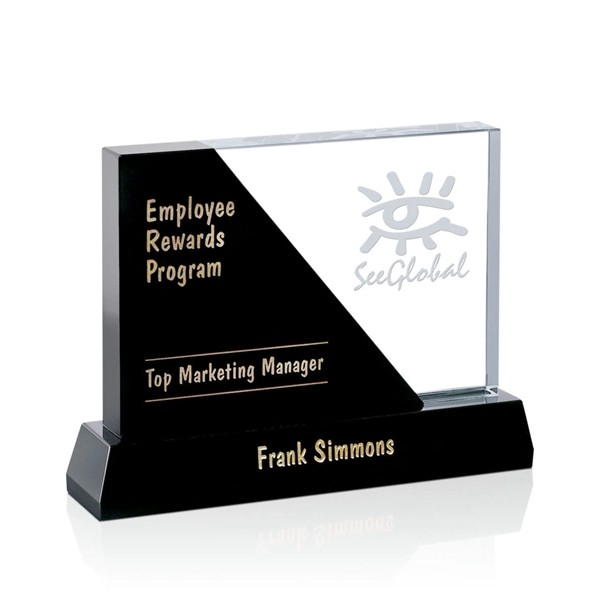 Black and clear optical crystal square award.... from ASI 84592 St Regis Group / St Regis