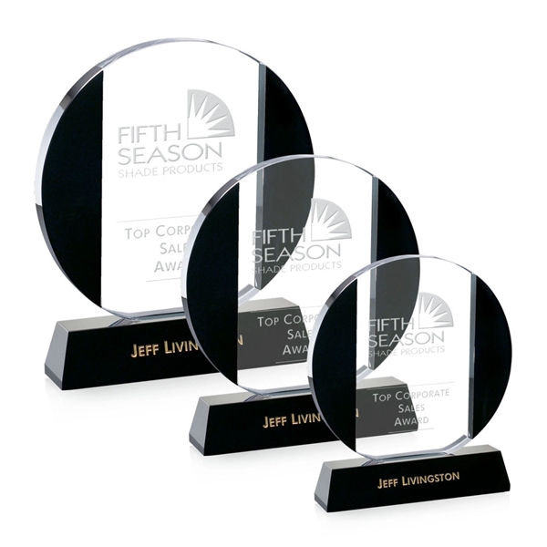 Black and clear optical crystal round award.... from ASI 84592 St Regis Group / St Regis