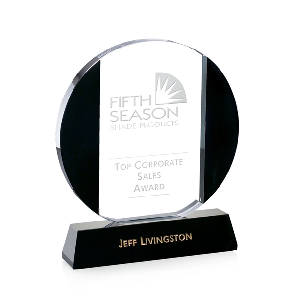 Black and clear optical crystal round award.... from ASI 84592 St Regis Group / St Regis