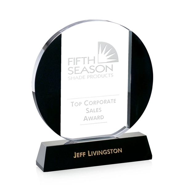 Black and clear optical crystal round award.... from ASI 84592 St Regis Group / St Regis