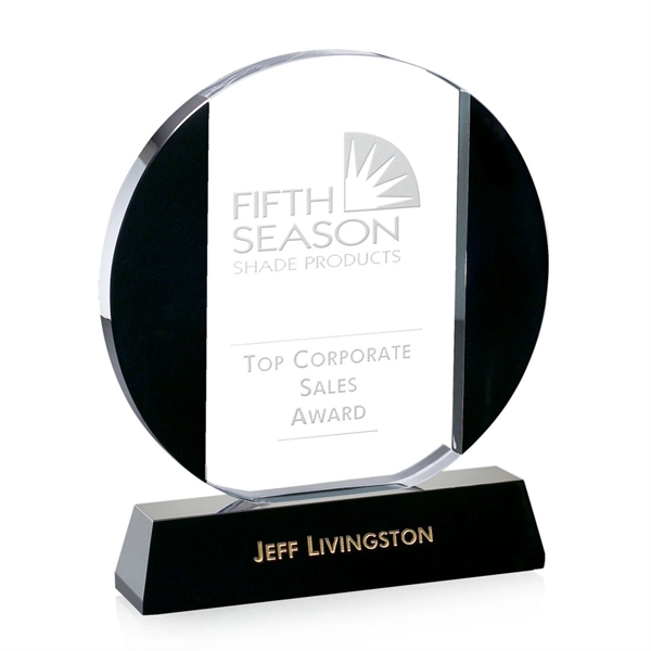Black and clear optical crystal round award.... from ASI 84592 St Regis Group / St Regis