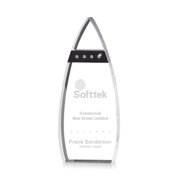 Spectacular Curved Optical Crystal award with Black Optical accents complimented with... from ASI 84592 St Regis Group / St Regis