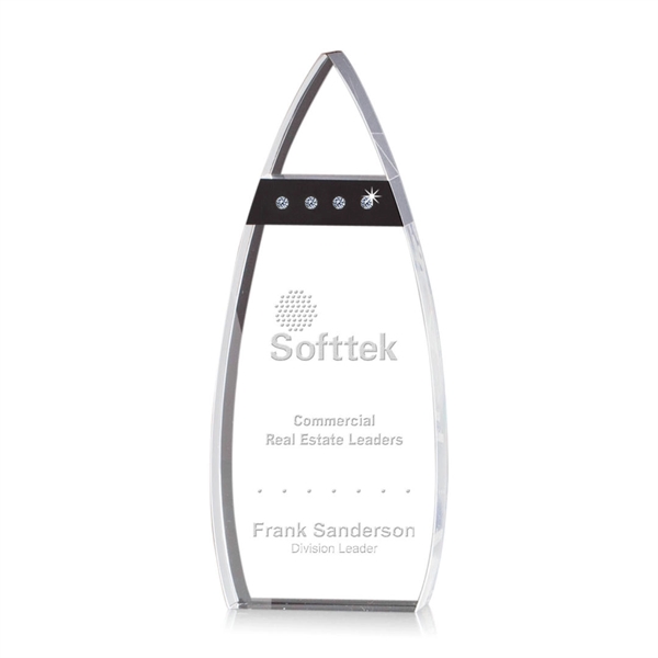 Spectacular Curved Optical Crystal award with Black Optical accents complimented with... from ASI 84592 St Regis Group / St Regis