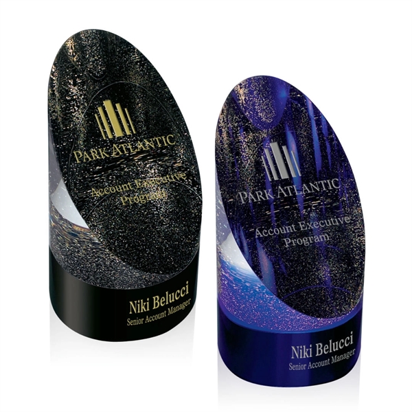 Beautiful black solid optical crystal award is colored and specked from... from ASI 84592 St Regis Group / St Regis
