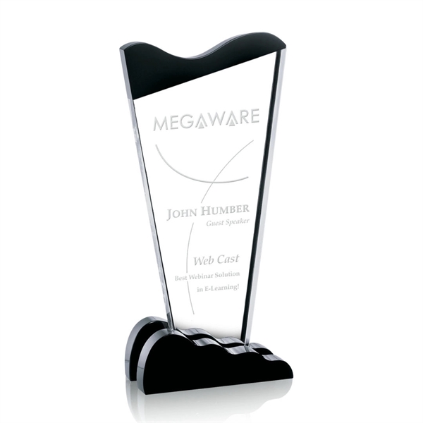 Beautiful clear and black optical crystal award with unique shaped base.... from ASI 84592 St Regis Group / St Regis