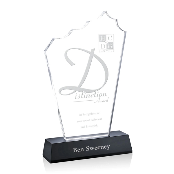 Unique shaped optical crystal award with matching black optical base.... from ASI 84592 St Regis Group / St Regis